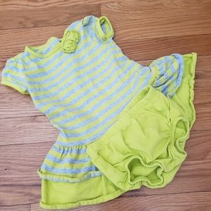 Striped Girls Dress Sz 18M with bloomers